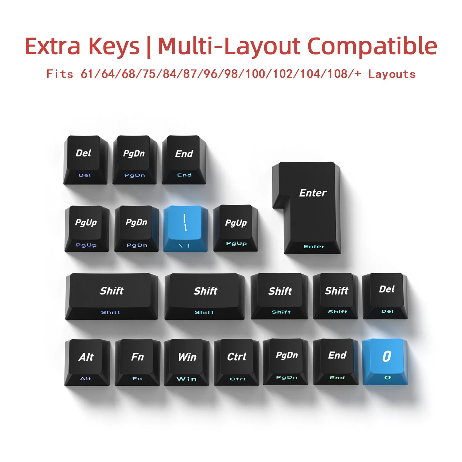 128-Key Side-Lit Mechanical Keyboard Keycaps – PBT Sublimation