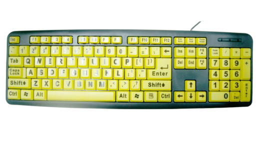 Large Print Keyboard - High Visibility Yellow Keyboard for OEM ODM keyboard wholesale supply product gallery image 2