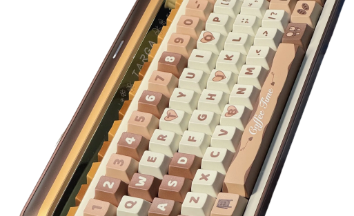 Caramel Macchiato Keycaps - OEM Profile Dye-Sub PBT Keycap Set for custom mechanical keyboard keycap sourcing main product image